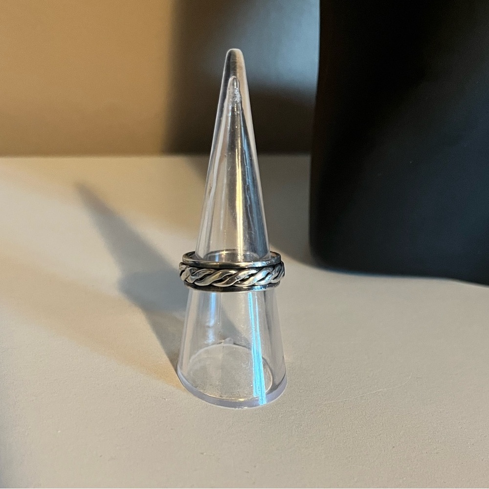 925 Sterling Silver Braided Spinner Ring